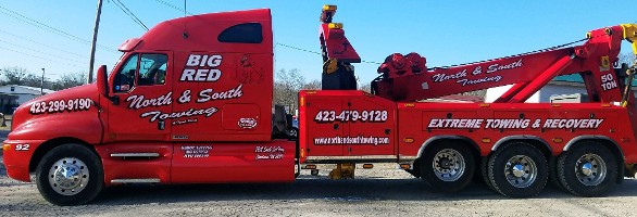 North & South Towing Big Red Truck